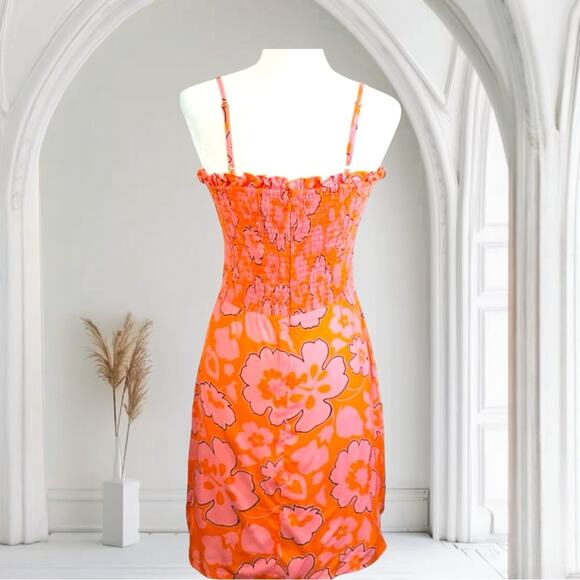 NWT Faithfull the Brand Pink Marni Paraiso Floral Print Mini Dress Size 8 - Picture 4 of 8